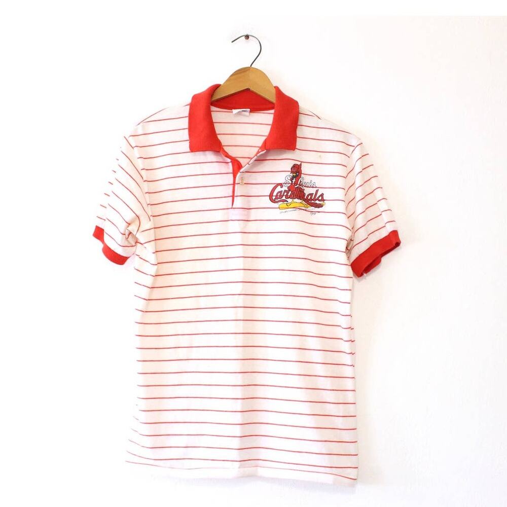 Vintage St Louis Cardinals Missouri Baseball Polo T Shirt Large
